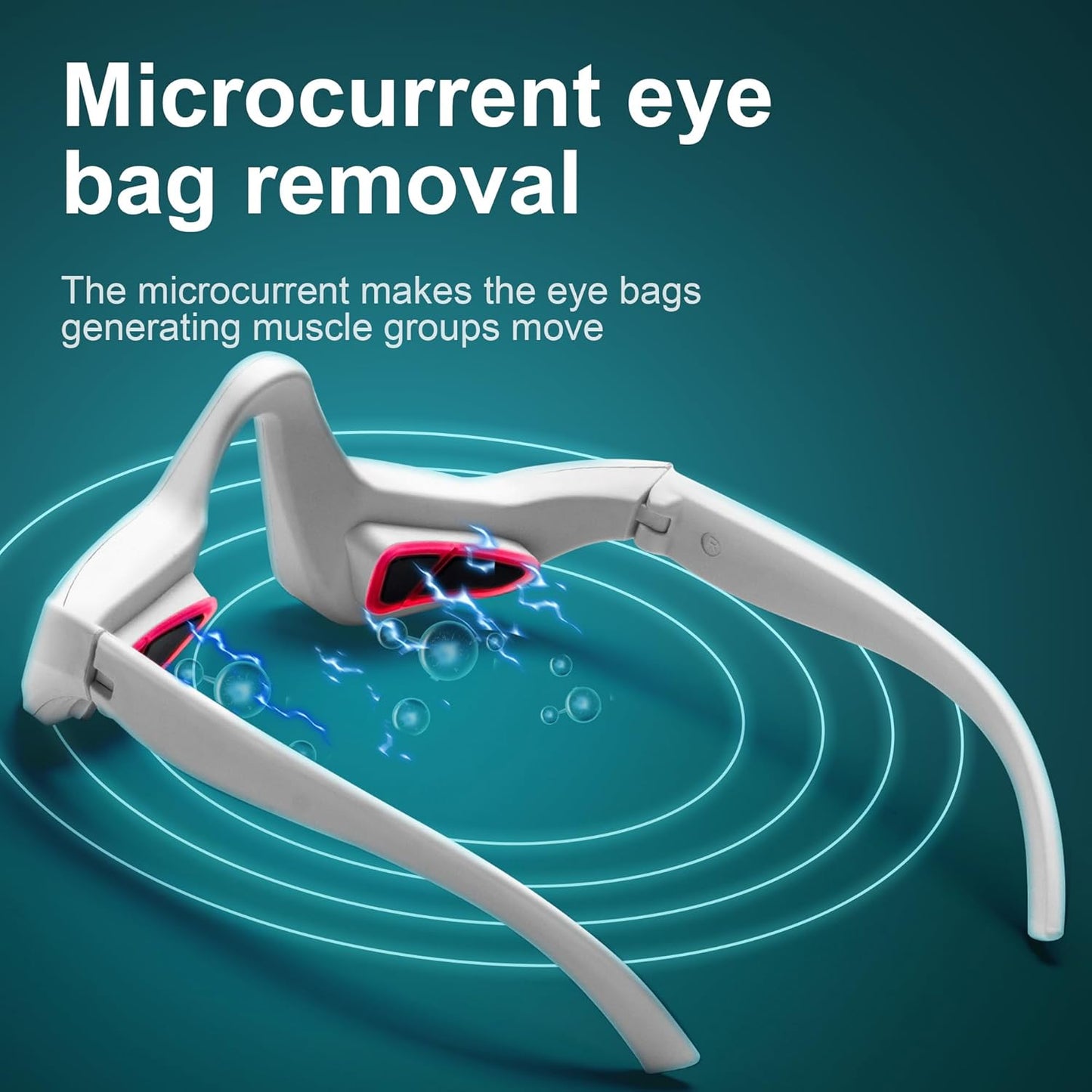 Under Eye Red Light Therapy Glasses with Dark Circle, Eye Bag and Wrinkle Elimination Massage