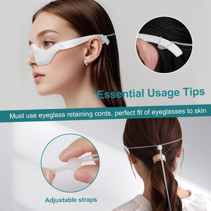 Under Eye Red Light Therapy Glasses with Dark Circle, Eye Bag and Wrinkle Elimination Massage